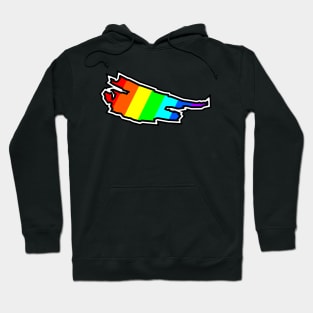 Saturna Island Silhouette in Colourful Rainbow Pattern - Bright Colours - Saturna Island Hoodie